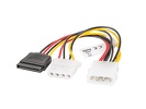 Miniatura zdjęcia: Lanberg Kabel zasilający Molex (M) do Molex (F) + SATA (F) 15cm (CA-HDSA-12CU-0015)