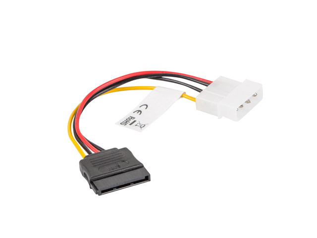 Lanberg Kabel zasilający Molex (M) do SATA (F) 15cm (CA-HDSA-10CU-0015)