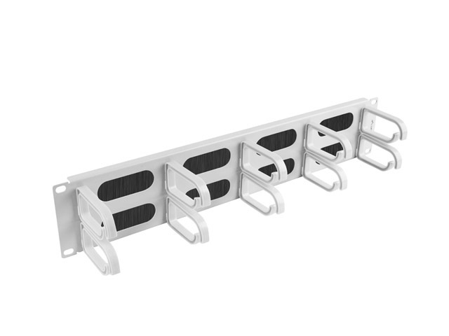 Organizer kabli AK-1204-S 19" 2U Z 5 uchwytami Panel szczotkowy Typ B szary Lanberg (AK-1204-S)