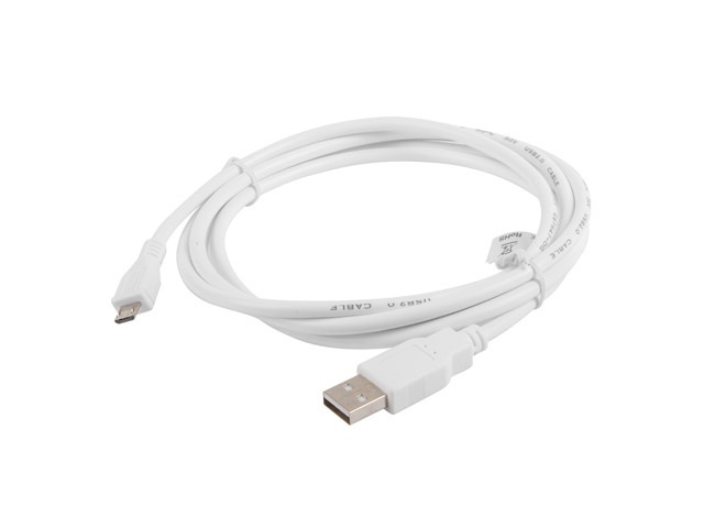 Lanberg Kabel USB 2.0 Micro AM-MBM5P biały 1.8m (CA-USBM-10CC-0018-W)