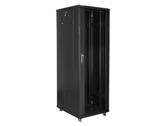 Szafa instalacyjna Rack stojąca 19" 37U 600X800 czarna Flat pack Lanberg (FF01-6837-12B)