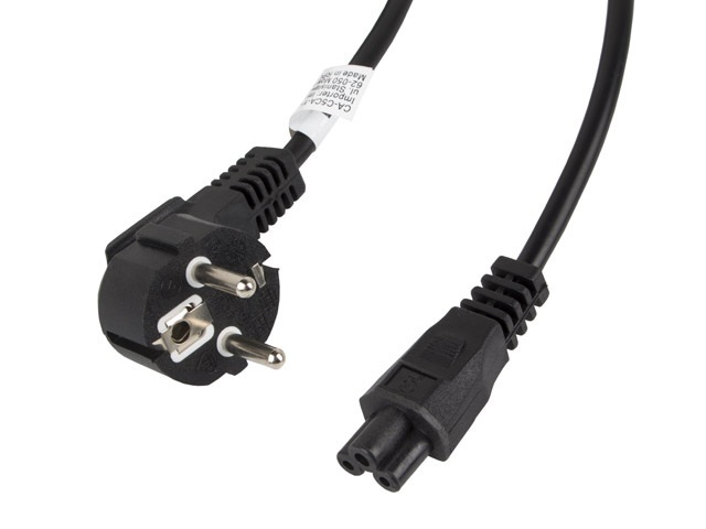 Lanberg Kabel zasilający Laptop MIKI IEC 7/7 do IEC 320 C5 3m VDE czarny (CA-C5CA-11CC-003-BK)