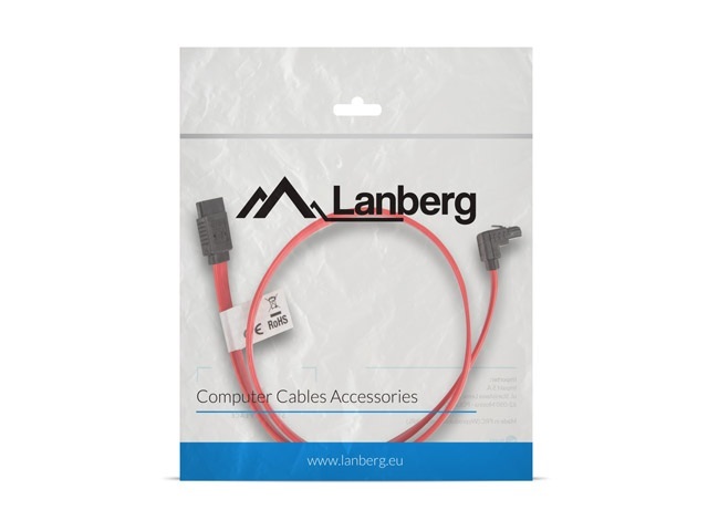 Lanberg Kabel Sata III 6Gb/s 50cm z zatrzaskami metalowymi kątowy (CA-SASA-13CU-0050-R) Lanberg Kabel Sata III 6Gb/s 50cm z zatrzaskami metalowymi kątowy (CA-SASA-13CU-0050-R)