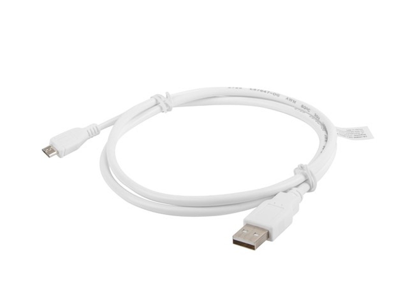 Zdjęcie produktu: Lanberg Kabel USB 2.0 Micro AM-MBM5P biały 1m (CA-USBM-10CC-0010-W)