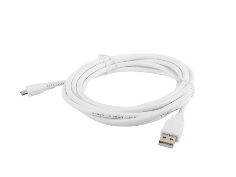 Zdjęcie produktu: Lanberg Kabel USB 2.0 Micro AM-MBM5P biały 3m (CA-USBM-10CC-0030-W)