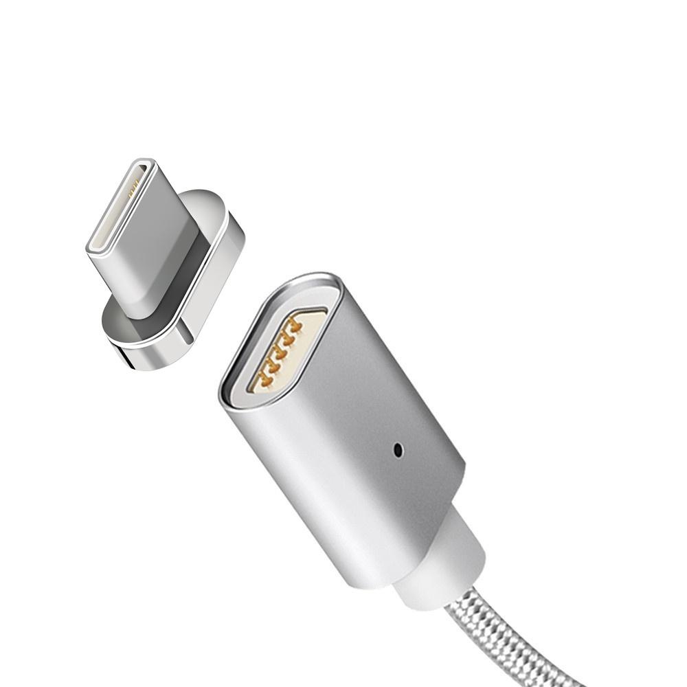 Kabel magnetyczny Maclean MCE178, wtyk USB Type-C, srebrny, szybkie ładowanie