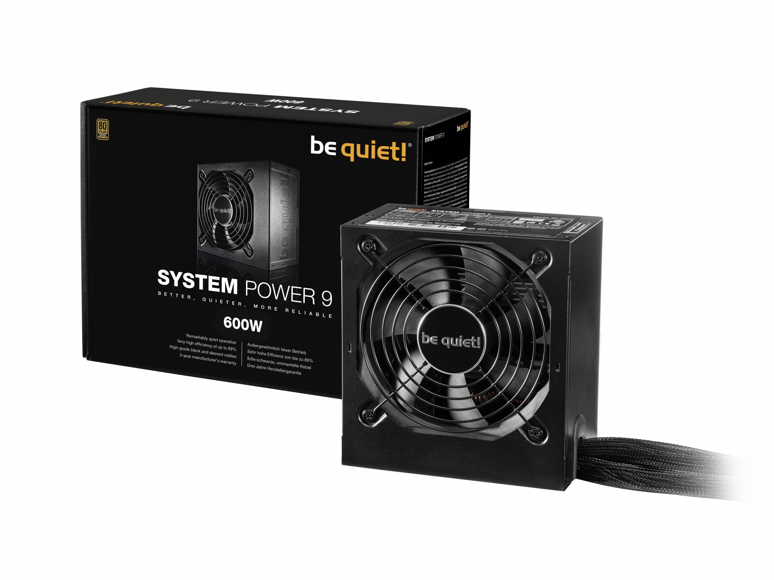 Zasilacz be quiet! System Power 9 600W 80Plus Bronze (BN247) Zasilacz be quiet! System Power 9 600W 80Plus Bronze (BN247)