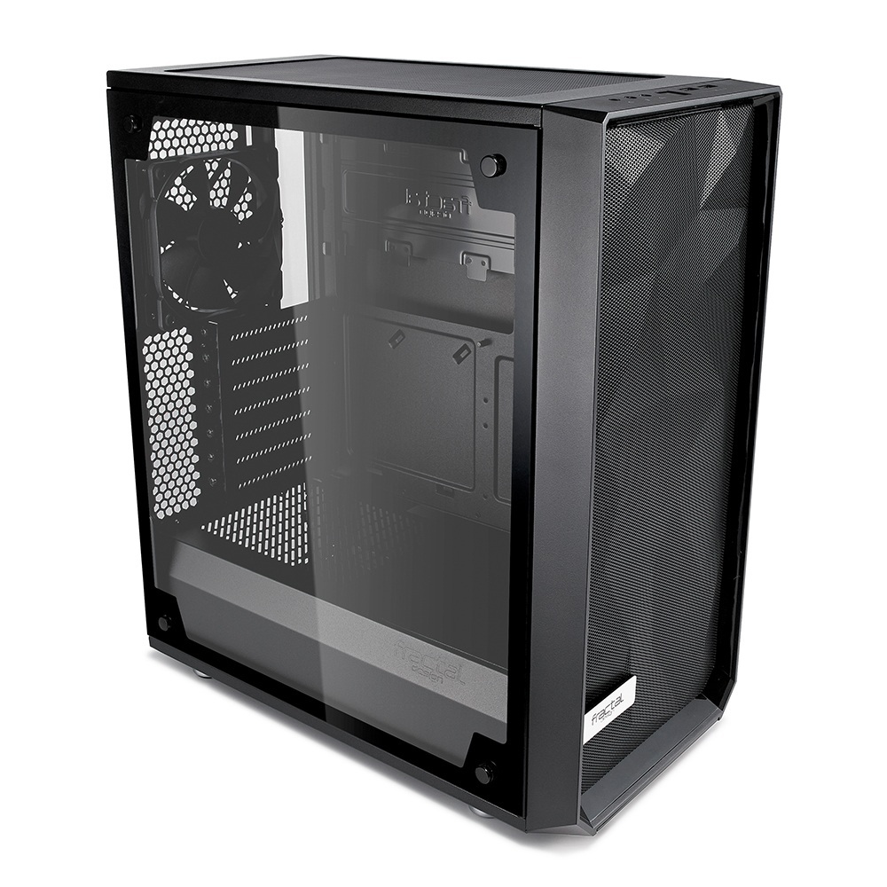 Obudowa do komputera Fractal Design Meshify C Blackout TG (FD-CA-MESH-C-BKO-TGL), czarna z oknem, hartowane szkło
