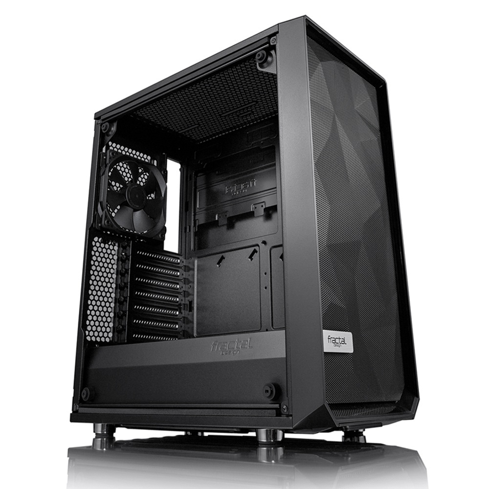 Obudowa do komputera Fractal Design Meshify C Blackout TG (FD-CA-MESH-C-BKO-TGL), czarna z oknem, hartowane szkło