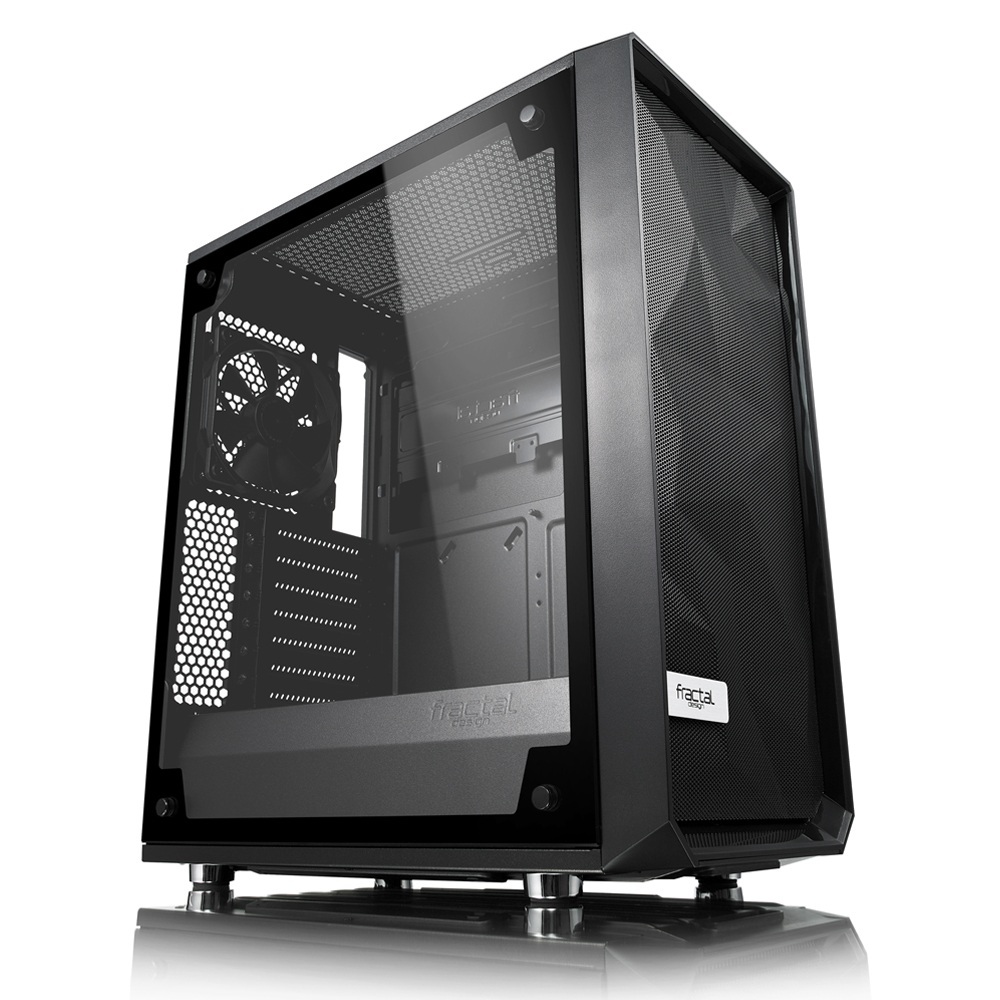 Obudowa do komputera Fractal Design Meshify C Blackout TG (FD-CA-MESH-C-BKO-TGL), czarna z oknem, hartowane szkło