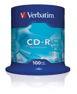 Miniatura produktu: Płyta Verbatim CD-R 700MB x52 100szt Miniatura produktu: Płyta Verbatim CD-R 700MB x52 100szt