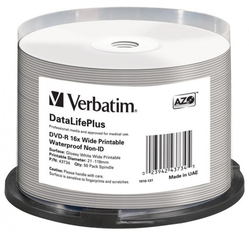 Verbatim DVD-R 4,7GB x16 50szt. do nadruku wide glossy
