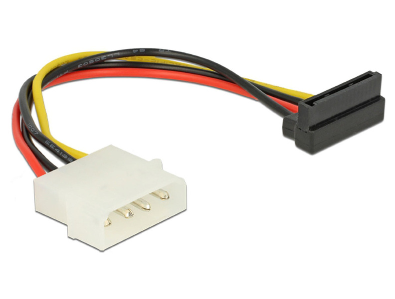 Zdjęcie produktu: Delock 60104 Kabel Sata Zasilający Molex(M) do Sata(F) Kątowy 90 15cm
