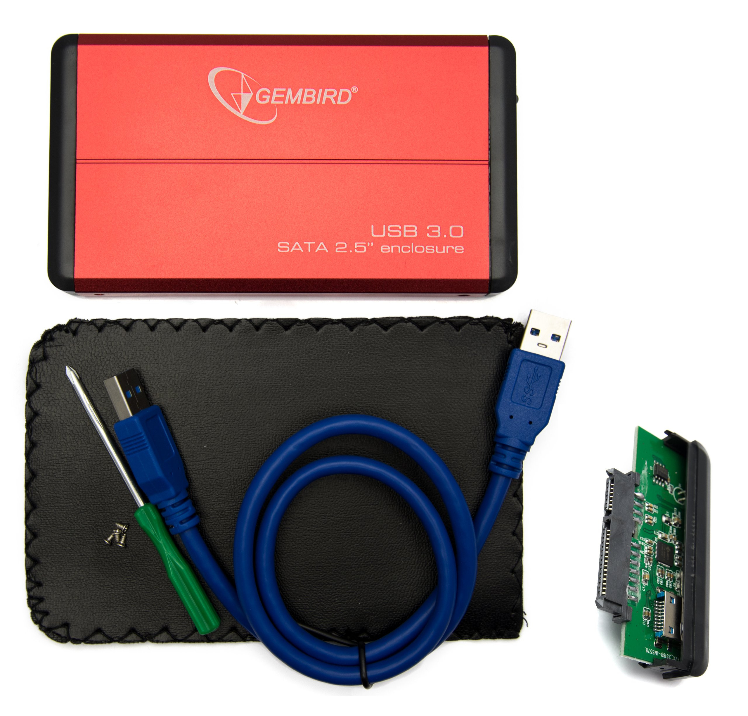 Gembird EE2-U3S-2-R, zewnętrzna obudowa na dysk 2.5" USB 3.0 aluminiowa czerwona