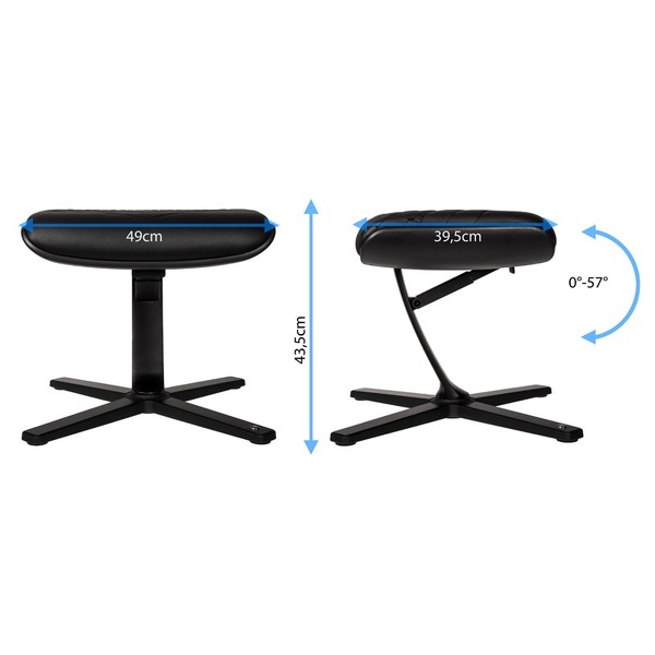 Zdjęcie produktu: Podnóżek noblechairs czarny, naturalna skóra