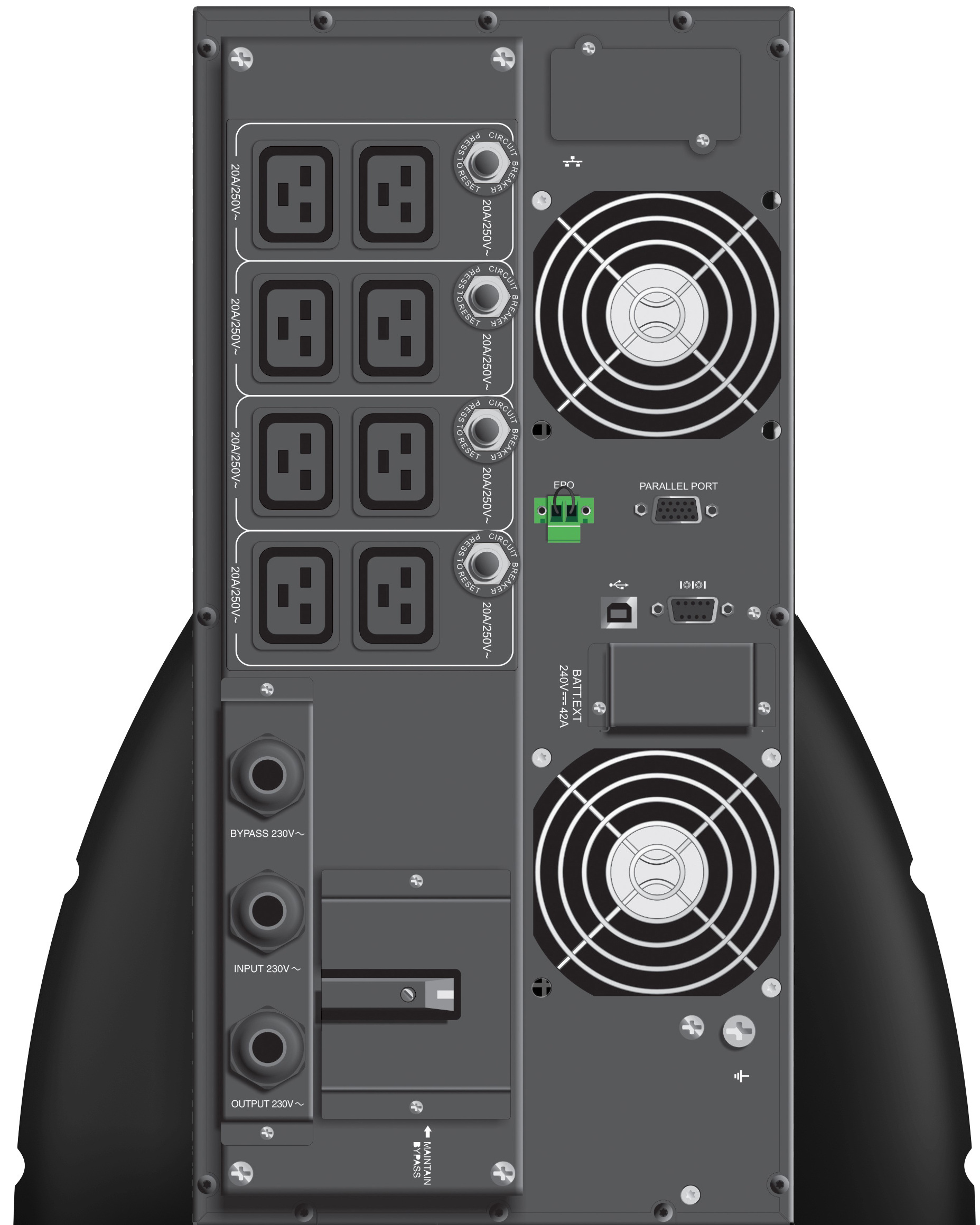 Zasilacz UPS PowerWalker On-Line 10000VA 8X IEC/C19 + TERMINAL OUT, USB/RS-232, LCD, RACK 19"