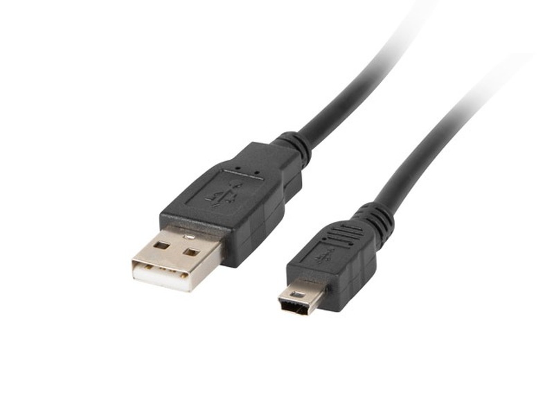Zdjęcie produktu: Lanberg Kabel USB 2.0 MINI AM-BM5P CANON czarny 1.8m (CA-USBK-10CC-0018-BK)