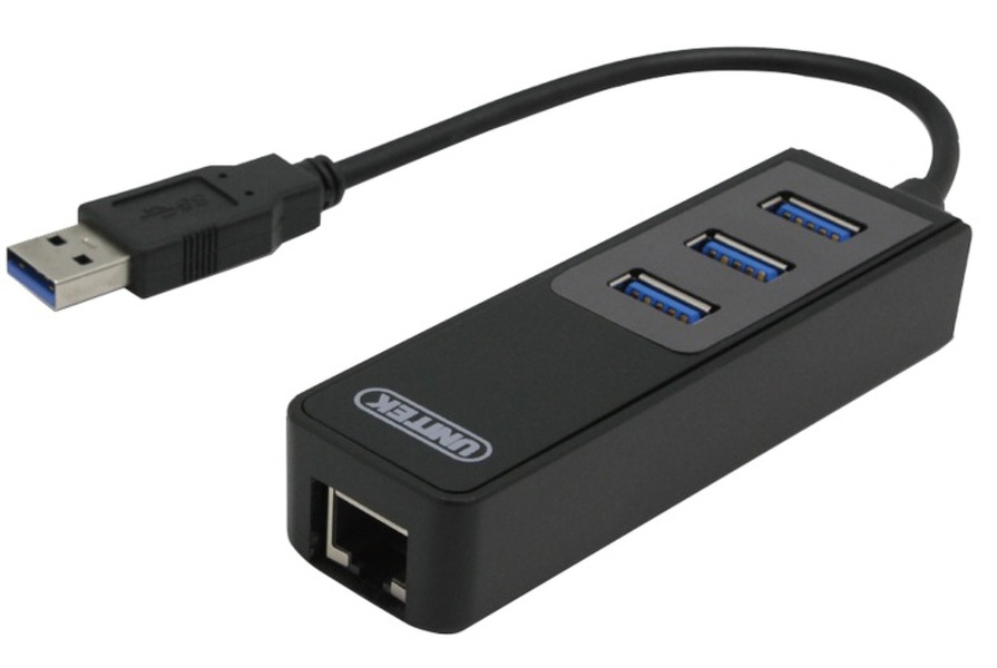 Zdjęcie produktu: Unitek HUB USB 3.0 - 3 x USB 3.0 + RJ45 Ethernet 10/100/1000 (Y-3045C) Zdjęcie produktu: Unitek HUB USB 3.0 - 3 x USB 3.0 + RJ45 Ethernet 10/100/1000 (Y-3045C)