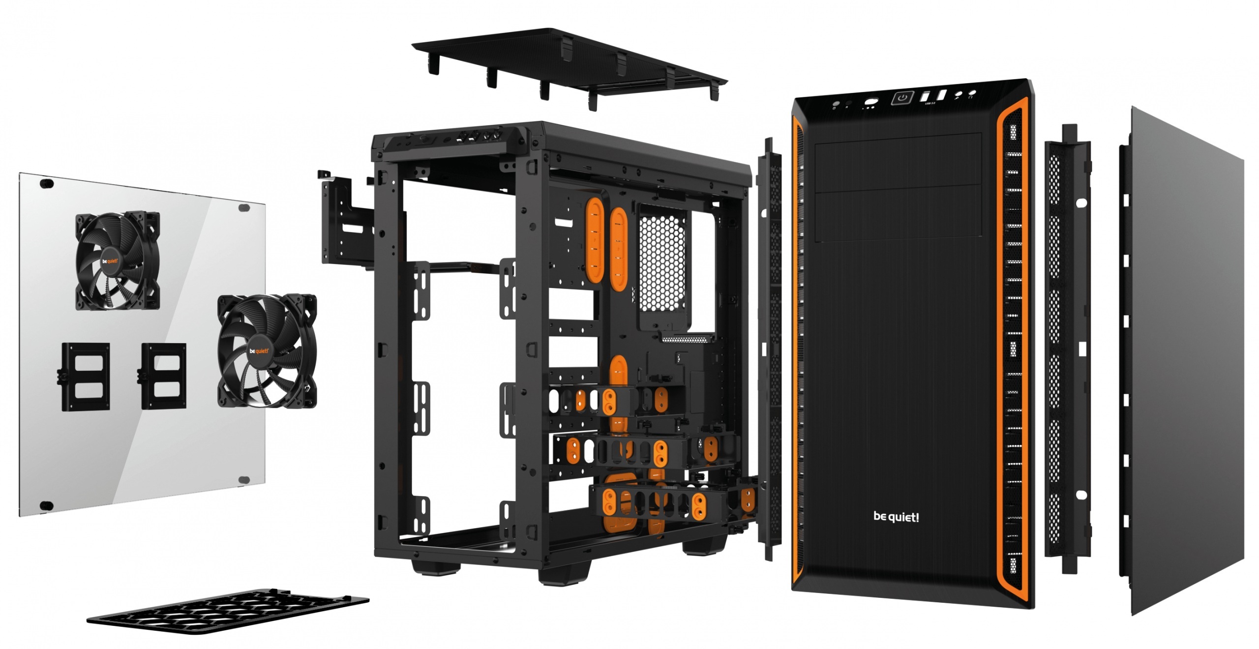 Obudowa do komputera be quiet! Pure Base 600 Pomarańczowa z oknem (BGW20)