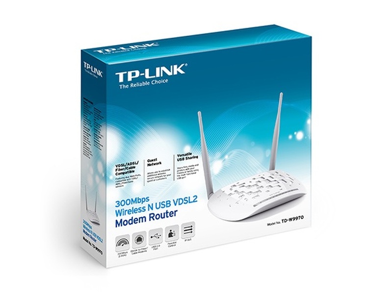 Zdjęcie produktu: TP-Link TD-W9970 ADSL N300 Wireless 4xLAN 1xWAN 1xUSB