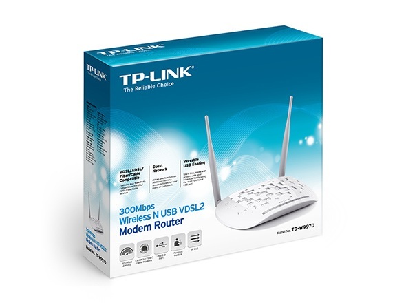 TP-Link TD-W9970 ADSL N300 Wireless 4xLAN 1xWAN 1xUSB