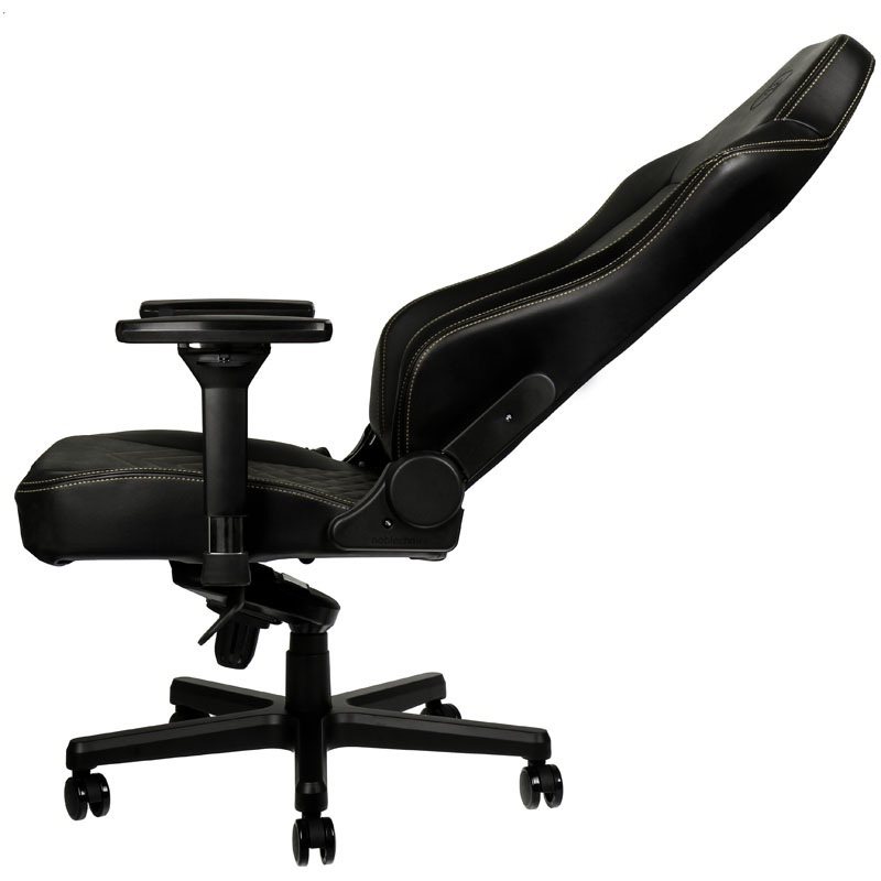 Fotel noblechairs HERO, czarny, złote obszycie