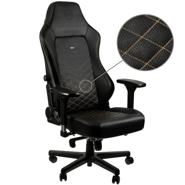 Zdjęcie produktu: Fotel noblechairs HERO, czarny, złote obszycie