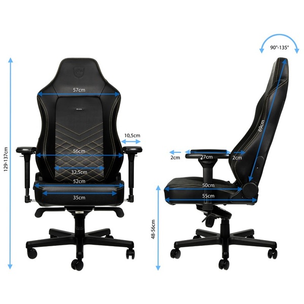 Zdjęcie produktu: Fotel noblechairs HERO, czarny, złote obszycie