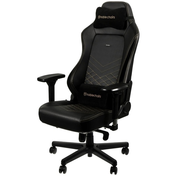 Zdjęcie produktu: Fotel noblechairs HERO, czarny, złote obszycie