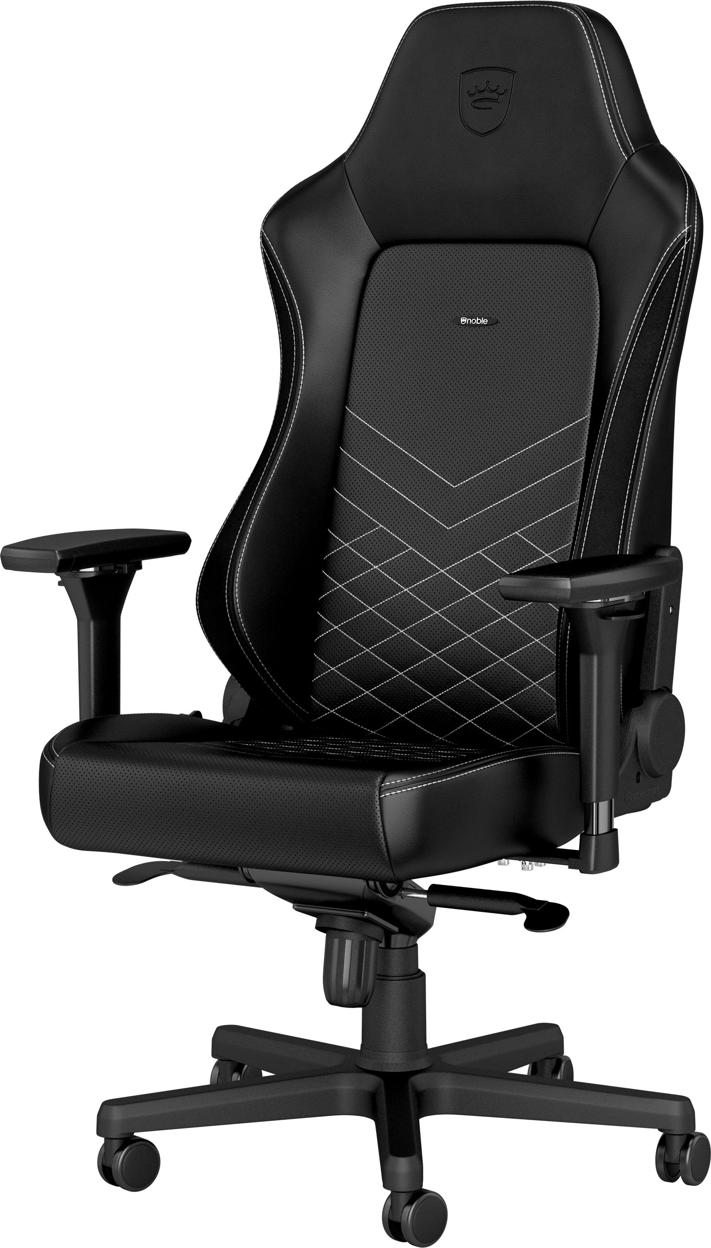Fotel noblechairs HERO, czarny, białe obszycie