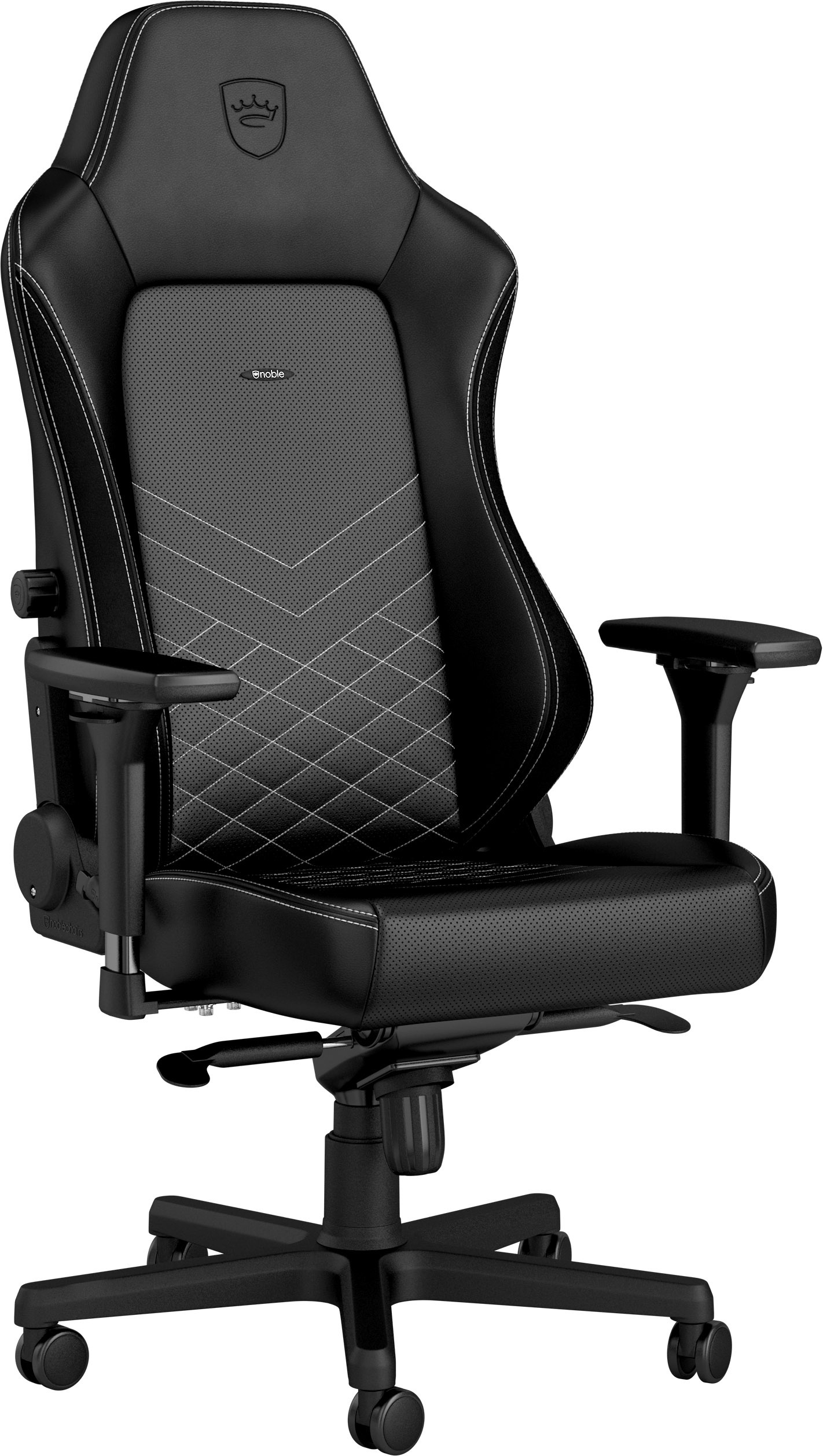 Fotel noblechairs HERO, czarny, białe obszycie