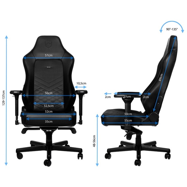 Zdjęcie produktu: Fotel noblechairs HERO, czarny, czarne obszycie