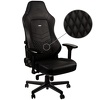Fotel noblechairs HERO, naturalna skóra, czarny, czarne obszycie