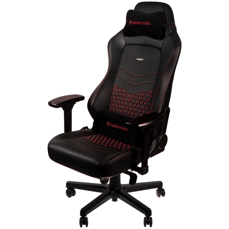 Fotel noblechairs HERO, naturalna skóra, czarny, czerwone obszycie Fotel noblechairs HERO, naturalna skóra, czarny, czerwone obszycie