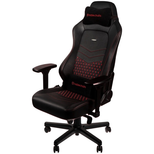 Zdjęcie produktu: Fotel noblechairs HERO, naturalna skóra, czarny, czerwone obszycie Zdjęcie produktu: Fotel noblechairs HERO, naturalna skóra, czarny, czerwone obszycie