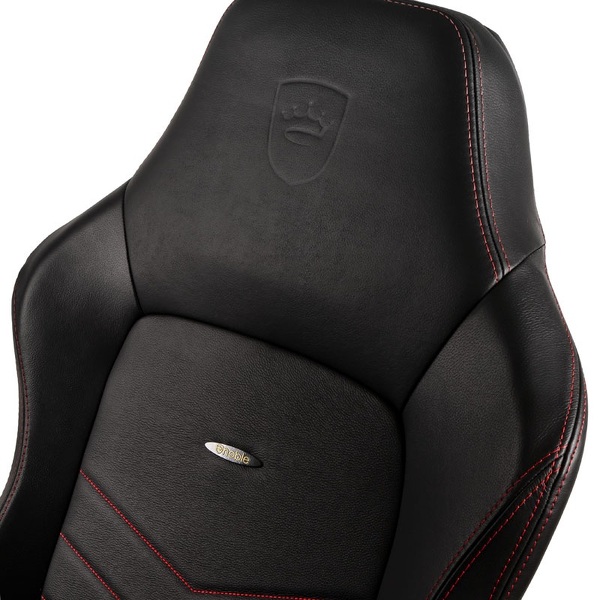 Zdjęcie produktu: Fotel noblechairs HERO, naturalna skóra, czarny, czerwone obszycie Zdjęcie produktu: Fotel noblechairs HERO, naturalna skóra, czarny, czerwone obszycie