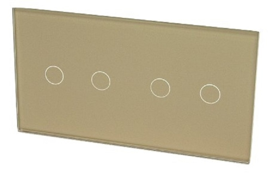 Zdjęcie produktu: Touchme Duży panel 86x158mm szklany, 2 x przycisk podwójny, złoty TM702702G
