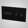 Touchme Duży panel 86x158mm szklany, 1 x przycisk potrójny, 1 x przycisk podwójny, czarny TM703702B