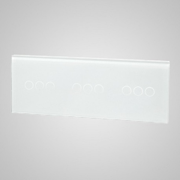 Zdjęcie produktu: Touchme Duży panel 86x228mm szklany, 3 x przycisk potrójny, biały TM703703703W