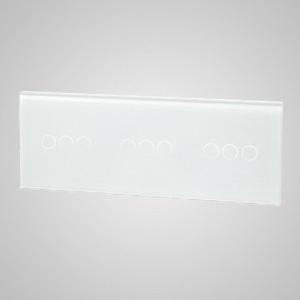Miniatura produktu: Touchme Duży panel 86x228mm szklany, 3 x przycisk potrójny, biały TM703703703W