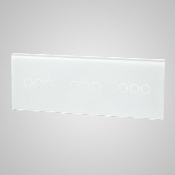 Touchme Duży panel 86x228mm szklany, 3 x przycisk potrójny, biały TM703703703W