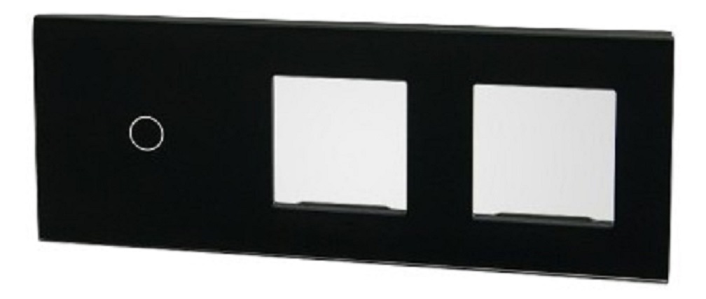 Touchme Duży panel 86x228mm szklany, 1 x przycisk pojedynczy, 2 x ramka, czarny TM701728728B Touchme Duży panel 86x228mm szklany, 1 x przycisk pojedynczy, 2 x ramka, czarny TM701728728B