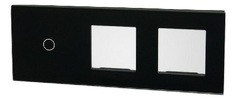 Touchme Duży panel 86x228mm szklany, 1 x przycisk pojedynczy, 2 x ramka, czarny TM701728728B