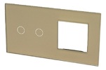 Miniatura zdjęcia: Touchme Duży panel 86x158mm szklany, 1 x przycisk pojedynczy, 1 x ramka, złoty TM701728G