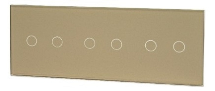Miniatura produktu: Touchme Duży panel 86x228mm szklany, 3 x przycisk podwójny, złoty TM702702702G