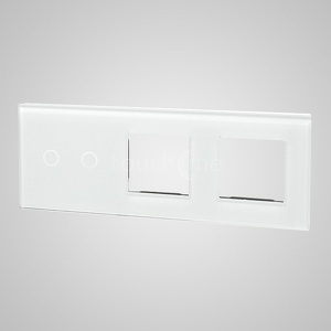 Miniatura produktu: Touchme Duży panel 86x228mm szklany, 1 x przycisk podwójny, 2 x ramka, biały TM702728728W