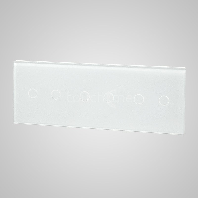 Touchme Duży panel 86x228mm szklany, 3 x przycisk podwójny, biały TM702702702W Touchme Duży panel 86x228mm szklany, 3 x przycisk podwójny, biały TM702702702W