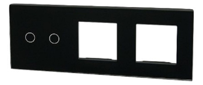 Miniatura produktu: Touchme Duży panel 86x228mm szklany, 1 x przycisk podwójny, 2 x ramka, czarny TM702728728B