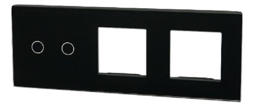 Touchme Duży panel 86x228mm szklany, 1 x przycisk podwójny, 2 x ramka, czarny TM702728728B Touchme Duży panel 86x228mm szklany, 1 x przycisk podwójny, 2 x ramka, czarny TM702728728B