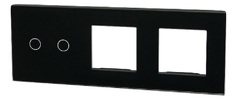 Touchme Duży panel 86x228mm szklany, 1 x przycisk podwójny, 2 x ramka, czarny TM702728728B